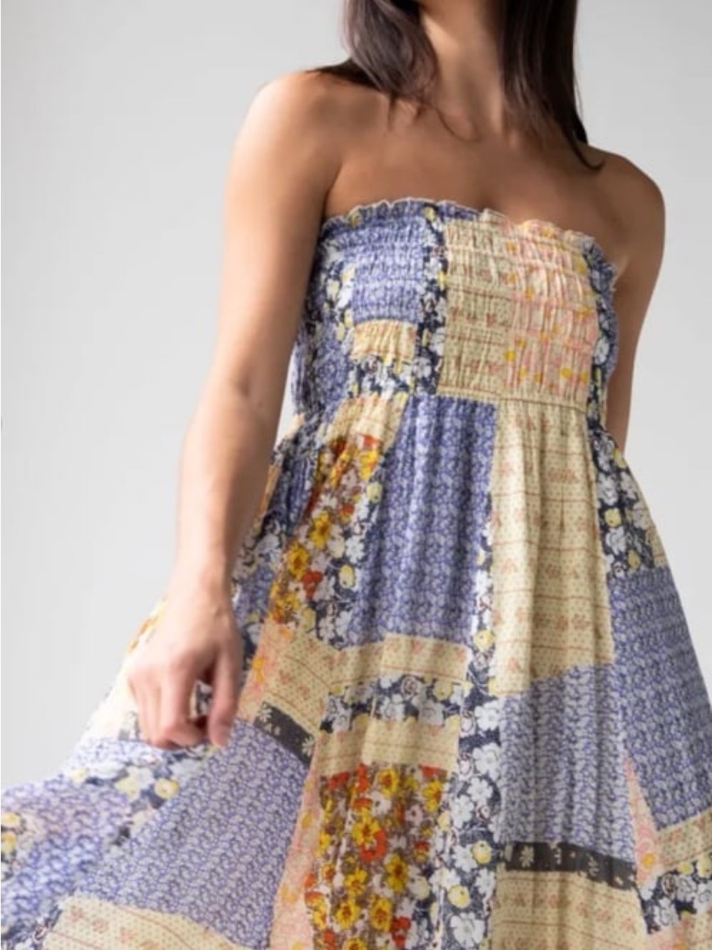 Natural Life Laurel Convertible Maxi Skirt - Blue Patchwork ~ NWT